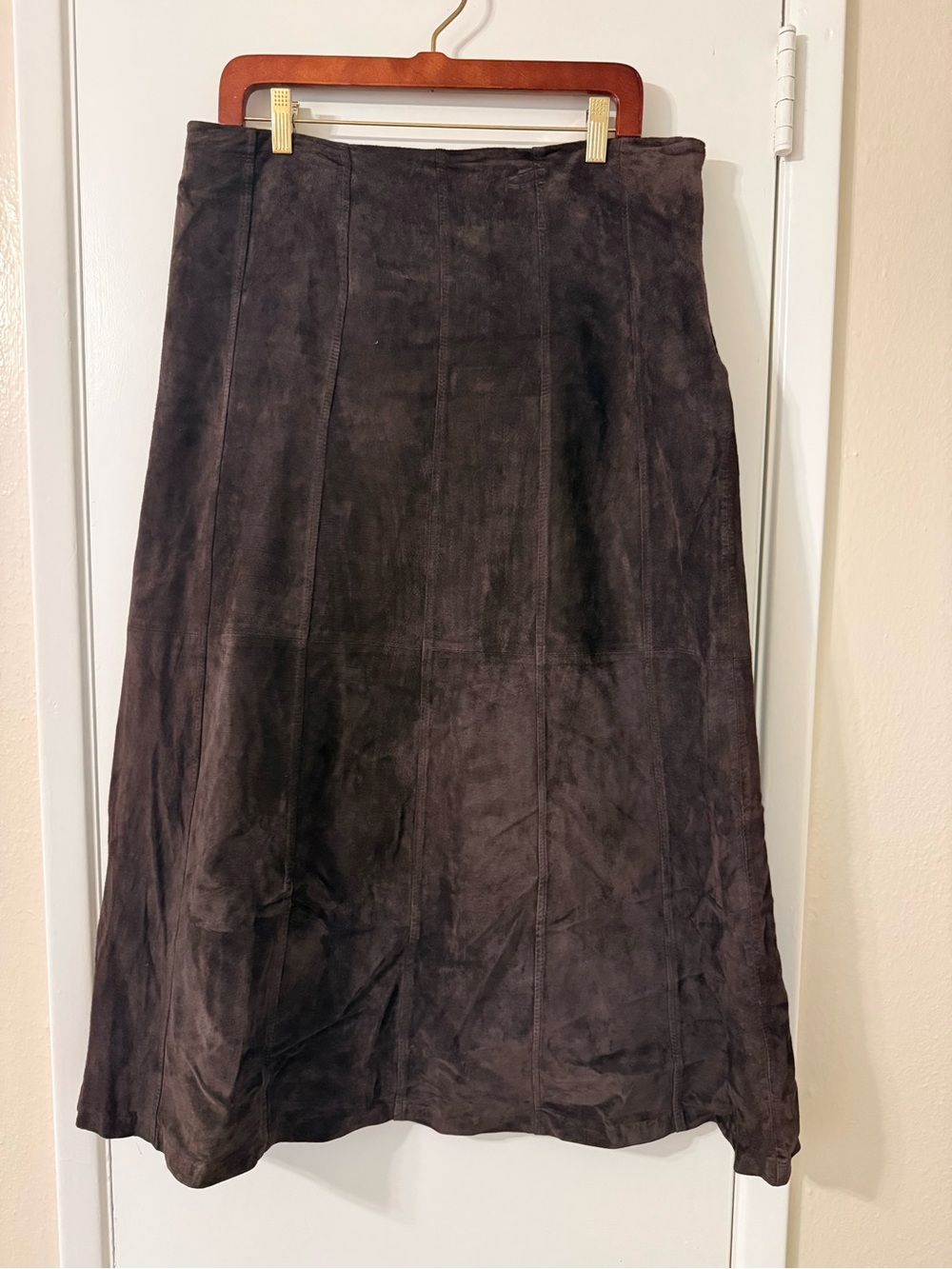 Vintage 90’s Pursuits Ltd A-Line Suede Leather Maxi Skirt